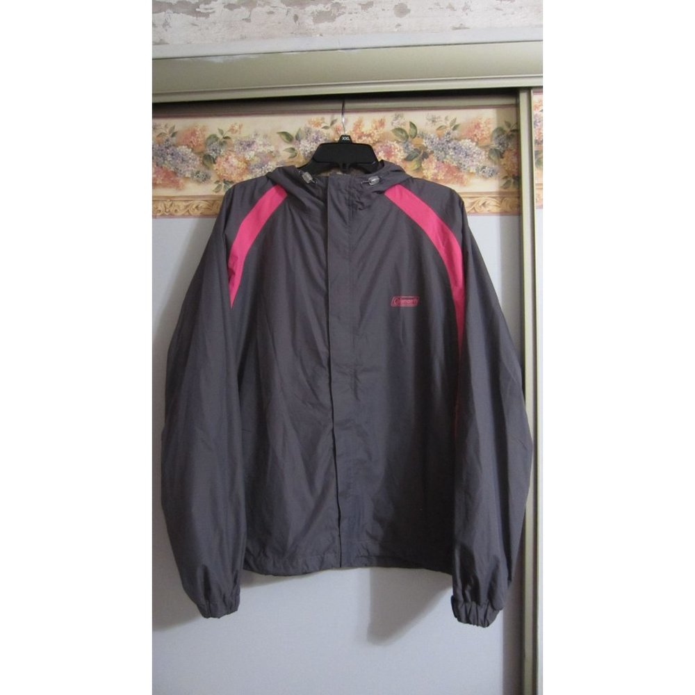 Coleman L/XL Full Zip Hooded Camping Hiking Outdoor Rain Jacket